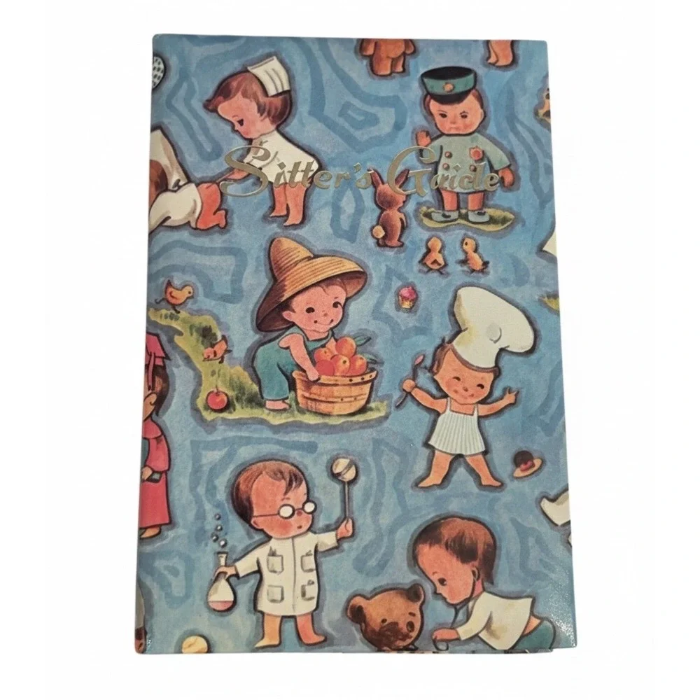 Vtg Baby Sitter Address Book Instructions Guide Cartoon Keepsake Collectible
